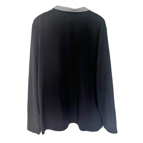 Chubbies Mens Black Gray Quarter-Zip Pullover Yellow Accents Sz L - Picture 2 of 8